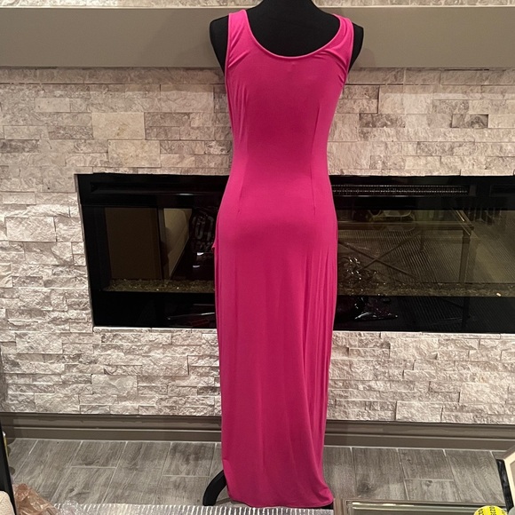 Tommy Bahama Bright pink sleeveless Asymmetrical maxi Dress size Small P - Picture 5 of 7